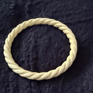 Twisted Cream Bangle Bracelet